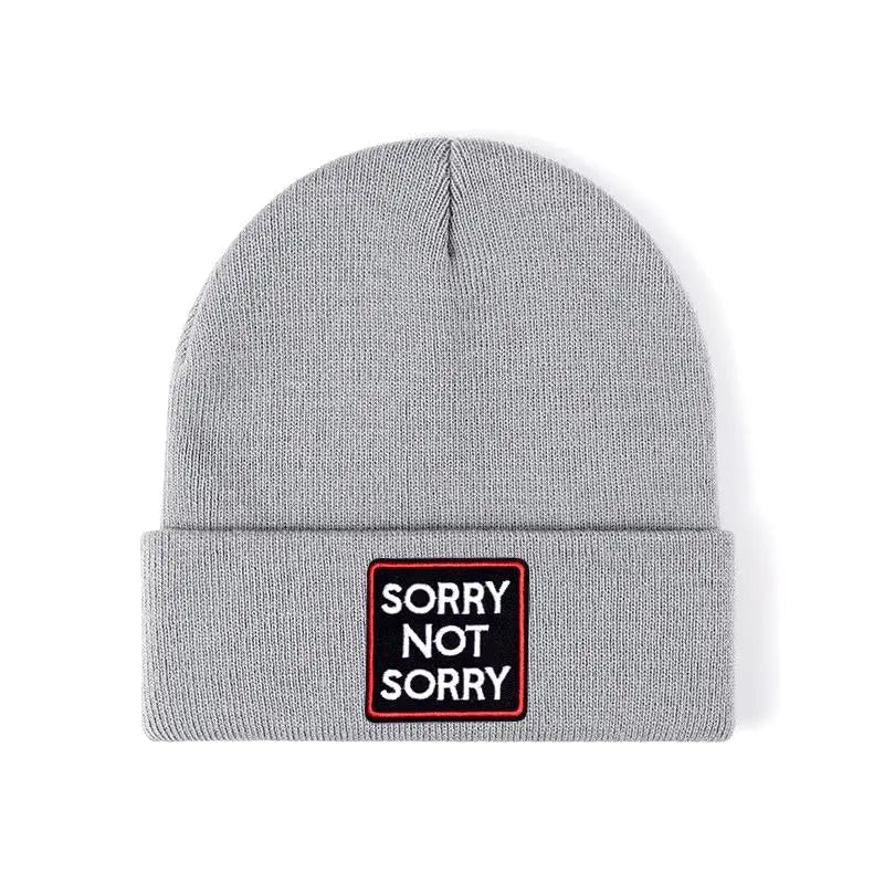 SORRY NOT SORRY Knitted Hats - Unisex LuxusTrend