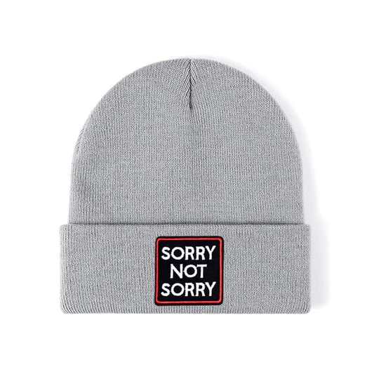 SORRY NOT SORRY Knitted Hats - Unisex LuxusTrend